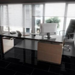 Liberty Floors Black - Lustre Stone 8mm High Gloss Laminate Flooring (223769) -Real Wood Flooring Store black lustre stone 8mm high gloss laminate flooring 223769 p89999 207805 image