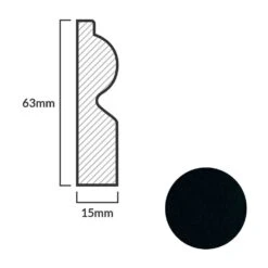 Leader Black Torus Laminate Skirting Board (2.4m) -Real Wood Flooring Store black torus laminate skirting board 2 4m p84894 191825 image