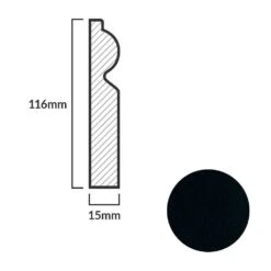 Leader Black Torus Laminate Skirting Board (2.4m) -Real Wood Flooring Store black torus laminate skirting board 2 4m p84894 191826 image