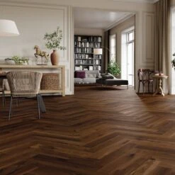 Real Wood Flooring Store 5 Liberty Floors Chestnut Oak - Manor Herringbone Parquet 14mm Engineered Real Wood Flooring (284294)