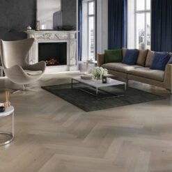 Liberty Floors Grey Mist Oak - Manor Herringbone Parquet 14mm Engineered Real Wood Flooring (249870) -Real Wood Flooring Store grey mist oak manor herringbone parquet 14mm engineered real wood flooring 249870 p108537 235984 image