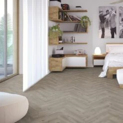 Liberty Floors Grey Oak - Herringbone SPC 5.5mm Rigid Core Vinyl Flooring (219442) -Real Wood Flooring Store grey oak herringbone spc 5 5mm rigid core vinyl flooring 219442 p85858 208717 image