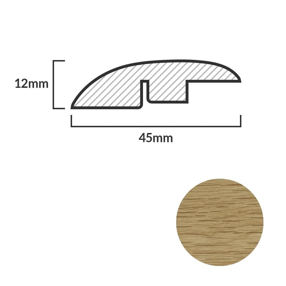 Leader Light Oak Laminate Adapting Profile Door Bar (1m) 4 Leader Light Oak Laminate Adapting Profile Door Bar (1m) - Image 2