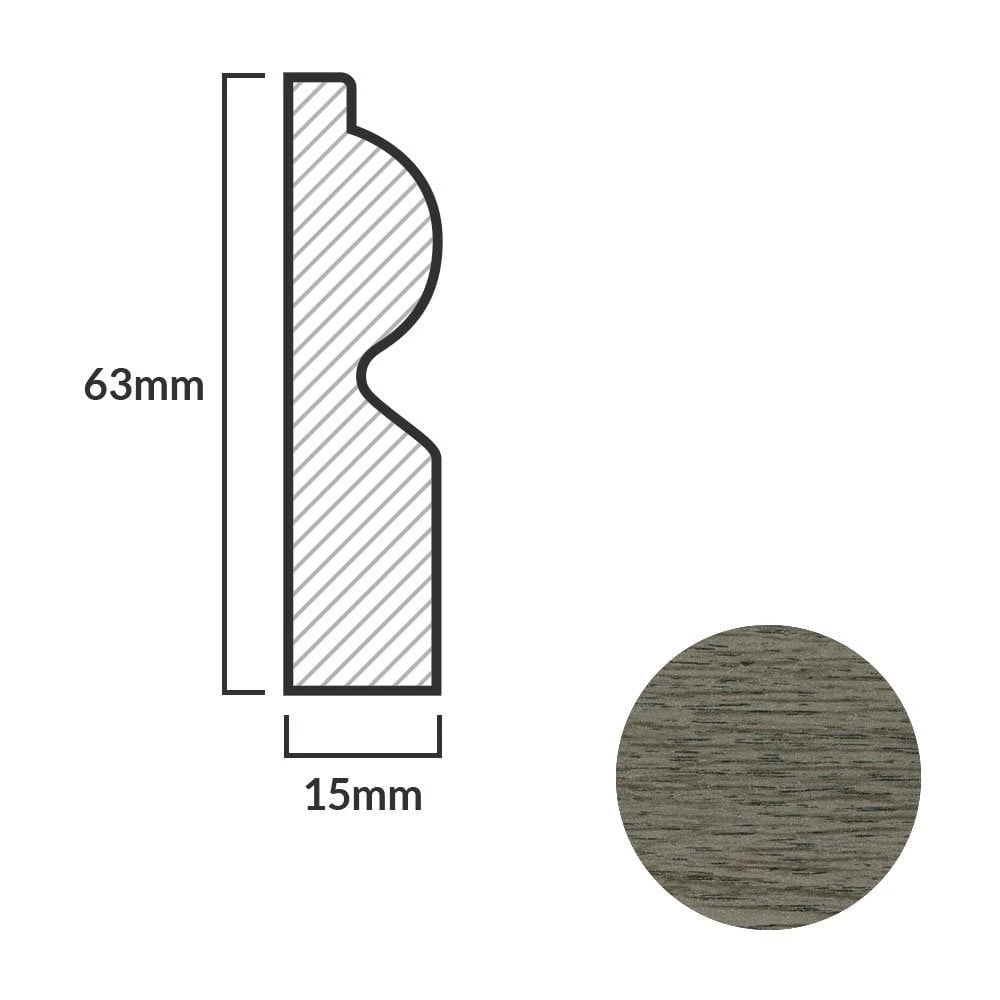 Leader Medium Grey Torus Laminate Skirting Board (2.4m) 6 Leader Medium Grey Torus Laminate Skirting Board (2.4m) - Image 4