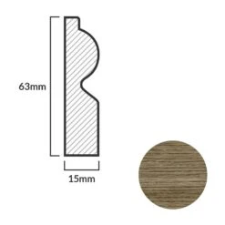 Leader Medium Oak Torus Laminate Skirting Board (2.4m) -Real Wood Flooring Store medium oak torus laminate skirting board 2 4m p84912 191837 image