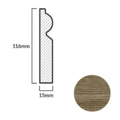 Leader Medium Oak Torus Laminate Skirting Board (2.4m) -Real Wood Flooring Store medium oak torus laminate skirting board 2 4m p84912 191838 image