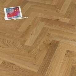 Liberty Floors Natural Oak Smoked - Herringbone Parquet 14mm Engineered Real Wood Flooring (219385) -Real Wood Flooring Store natural oak smoked herringbone parquet 14mm engineered real wood flooring 219385 p85833 201390 image
