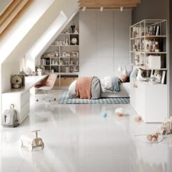 Liberty Floors White - Lustre Flawless 8mm High Gloss Laminate Flooring (183654) -Real Wood Flooring Store white lustre flawless 8mm high gloss laminate flooring 183654 p69724 159929 image