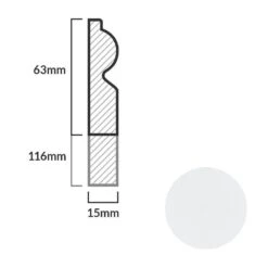 Leader White Torus Laminate Skirting Board (2.4m) -Real Wood Flooring Store white torus laminate skirting board 2 4m p84888 191790 image
