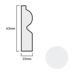 Leader White Torus Laminate Skirting Board (2.4m) -Real Wood Flooring Store white torus laminate skirting board 2 4m p84888 191791 image
