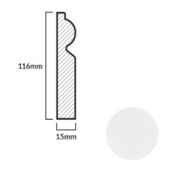 Leader White Torus Laminate Skirting Board (2.4m) -Real Wood Flooring Store white torus laminate skirting board 2 4m p84888 191792 image